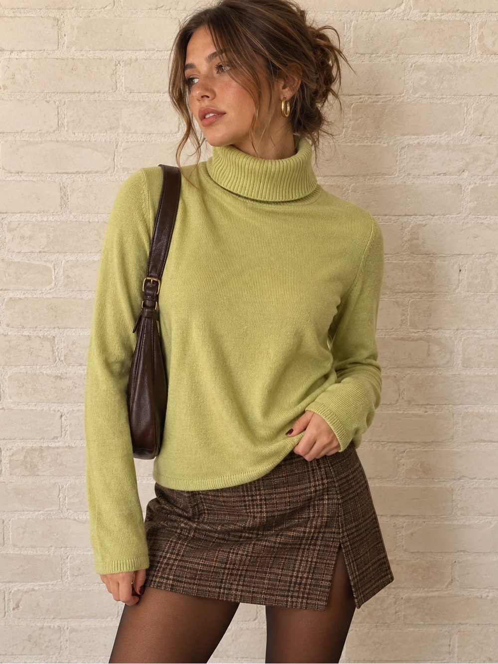 Pendleton 100% Merino Wool Turtleneck Sweater Green Minimalist Preppy M